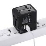 Adapter Sạc Ổ Cắm USB Đôi 5V 2.1A, Phích Cắm UK / EU / US / AU, 5V 2.1A