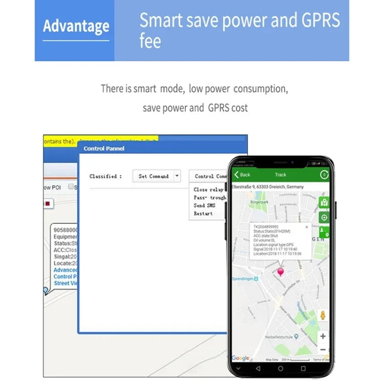 Thiết bị định vị xe hơi xe tải TK202B 2G GSM GPRS GPS, hỗ trợ AGPS, dung lượng pin: 5000MA, 2G 5000mAh