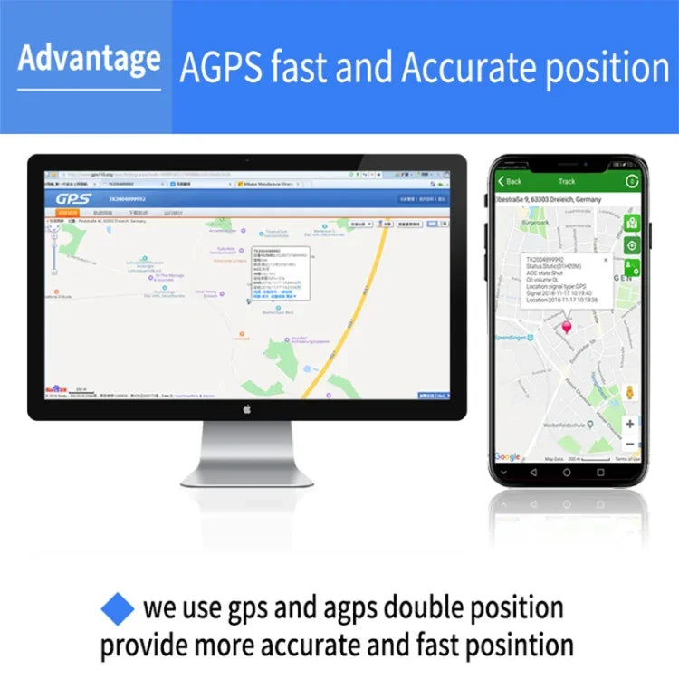 TK203 Thiết bị định vị GPS 4G / GPRS / GSM cho cá nhân / hàng hóa / thú cưng / túi xách, Vòng cổ thú cưng theo dõi thời gian thực, TK203