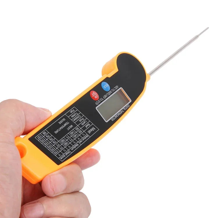 TS-BY52-Y Nhiệt kế đầu dò gập gọn chống thấm nước cho bếp nấu ăn BBQ (Màu vàng), TS-BY52-Y