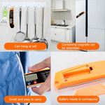 TS-BY52-Y Nhiệt kế đầu dò gập gọn chống thấm nước cho bếp nấu ăn BBQ (Màu vàng), TS-BY52-Y