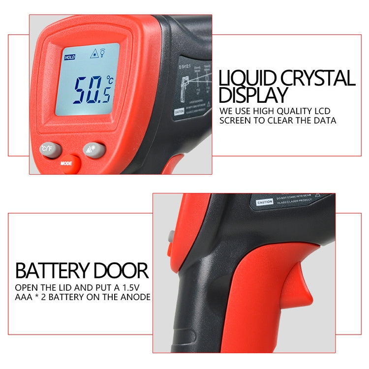 Nhiệt Kế Hồng Ngoại Cầm Tay Ngoài Trời Không Tiếp Xúc Wintact WT320 -50°C~380°C, WT320