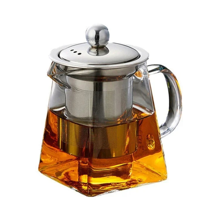 Ấm lọc trà bằng thủy tinh chịu nhiệt trong suốt và thép không gỉ, Dung tích: 950ml, Dung tích: 950ml