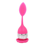 Dây lọc trà silicone hình lá thép không gỉ, Màu đỏ hồng, Màu xanh baby
