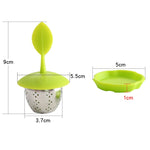 Dây lọc trà silicone hình lá thép không gỉ, Màu đỏ hồng, Màu xanh baby