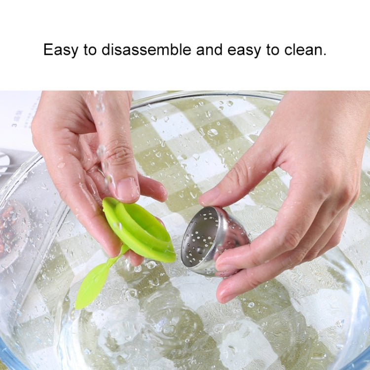 Dây lọc trà silicone hình lá thép không gỉ, Màu đỏ hồng, Màu xanh baby