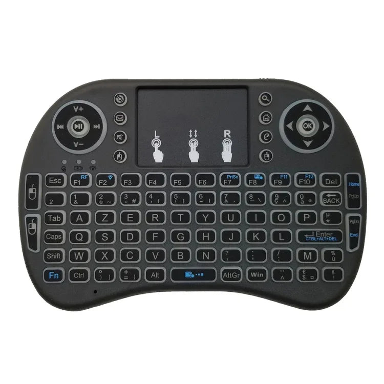 Hỗ trợ ngôn ngữ: Tiếng Pháp i8 Bàn phím không dây có đèn nền Air Mouse với bàn di chuột cho Android TV Box & Smart TV & Máy tính bảng PC & Xbox360 & PS3 & HTPC/IPTV, Tiếng Pháp