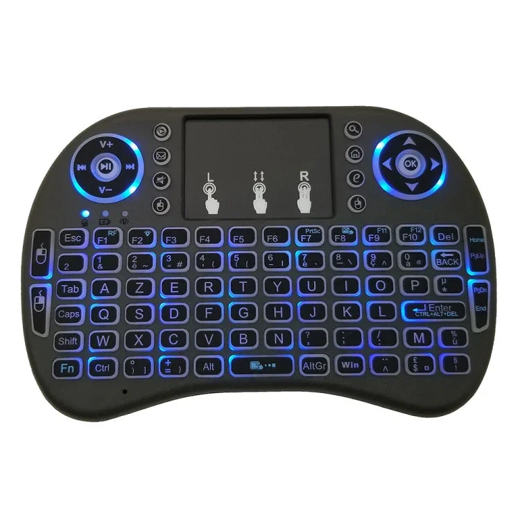 Hỗ trợ ngôn ngữ: Tiếng Pháp i8 Bàn phím không dây có đèn nền Air Mouse với bàn di chuột cho Android TV Box & Smart TV & Máy tính bảng PC & Xbox360 & PS3 & HTPC/IPTV, Tiếng Pháp