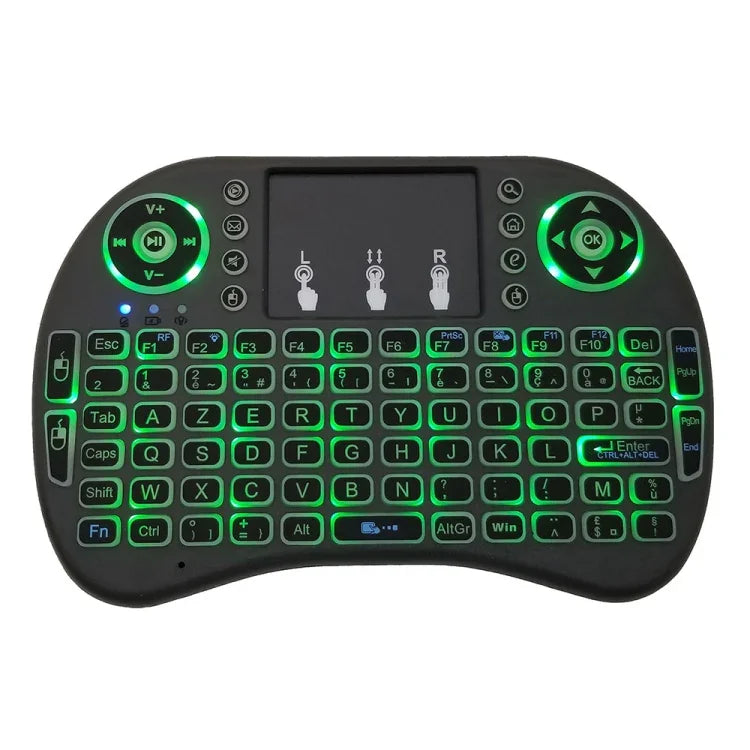 Hỗ trợ ngôn ngữ: Tiếng Pháp i8 Bàn phím không dây có đèn nền Air Mouse với bàn di chuột cho Android TV Box & Smart TV & Máy tính bảng PC & Xbox360 & PS3 & HTPC/IPTV, Tiếng Pháp