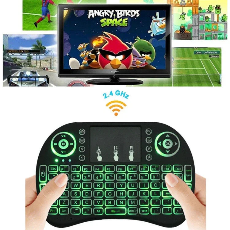 Hỗ trợ ngôn ngữ: Tiếng Đài Loan i8 Bàn phím không dây có đèn nền Air Mouse với bàn di chuột cho Android TV Box & Smart TV & Máy tính bảng PC & Xbox360 & PS3 & HTPC/IPTV, Tiếng Đài Loan