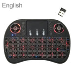 Hỗ trợ ngôn ngữ: Bàn phím không dây i8 Air Mouse có đèn nền và Touchpad cho Android TV Box & Smart TV & Máy tính bảng PC & Xbox360 & PS3 & HTPC/IPTV, tiếng Anh