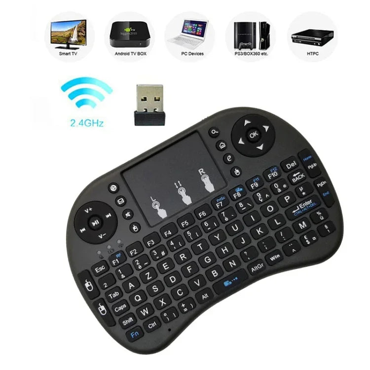 Hỗ trợ ngôn ngữ: Bàn phím không dây i8 Air Mouse có Touchpad cho Android TV Box & Smart TV & Máy tính bảng PC & Xbox360 & PS3 & HTPC/IPTV, tiếng Pháp