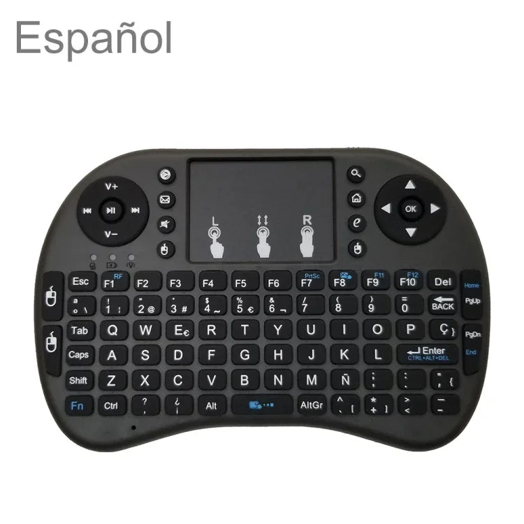 Hỗ trợ ngôn ngữ: Bàn phím không dây i8 Air Mouse có Touchpad cho Android TV Box & Smart TV & Máy tính bảng PC & Xbox360 & PS3 & HTPC/IPTV, tiếng Tây Ban Nha