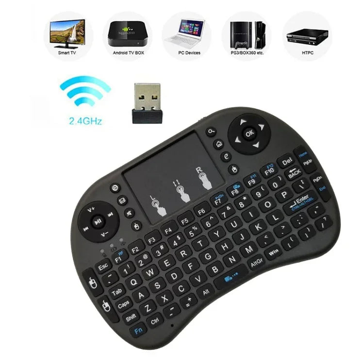 Hỗ trợ ngôn ngữ: Bàn phím không dây i8 Air Mouse có Touchpad cho Android TV Box & Smart TV & Máy tính bảng PC & Xbox360 & PS3 & HTPC/IPTV, tiếng Anh