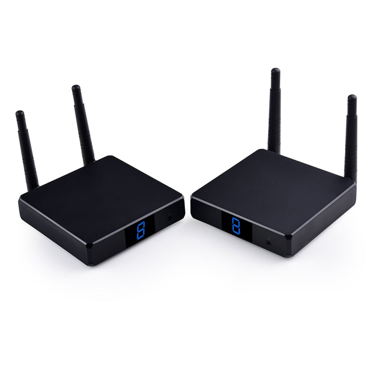 Bộ phát HDMI không dây Measy FHD686 Full HD 1080P 3D 5-5.8GHz (Bộ phát + Bộ thu) có màn hình, hỗ trợ điều khiển từ xa hồng ngoại & chức năng chia sẻ màn hình không dây, khoảng cách truyền: 200m, FHD686 có màn hình