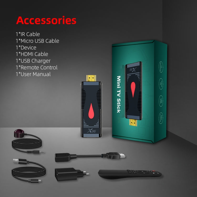 X96 S400 Android 10.0 Mini TV Stick, Allwinner H313 Quad Core ARM Cortex A53, 1GB + 8GB, hỗ trợ WiFi, HDMI, thẻ TF, USB, 1GB+8GB