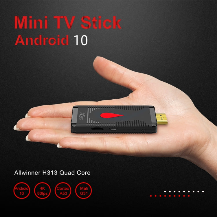 X96 S400 Android 10.0 Mini TV Stick, Allwinner H313 Quad Core ARM Cortex A53, 1GB + 8GB, hỗ trợ WiFi, HDMI, thẻ TF, USB, 1GB+8GB