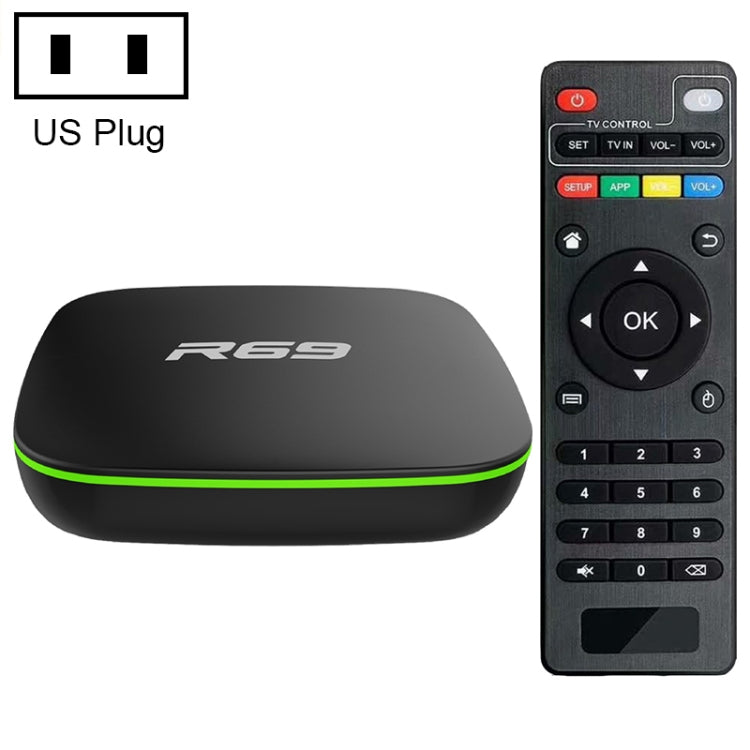 R69 Hộp TV Thông Minh 1080P HD Android 4.4 Đầu Phát Media với Điều Khiển Từ Xa, Chip Allwinner H3 Bốn Nhân, RAM: 1GB, ROM: 8GB, WiFi 2.4G, LAN, Phích Cắm EU, 1GB+8GB