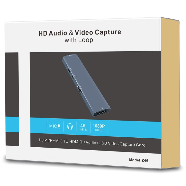 Z46 Card ghi hình video HDMI + Mic + Âm thanh + USB có vòng lặp, Z46