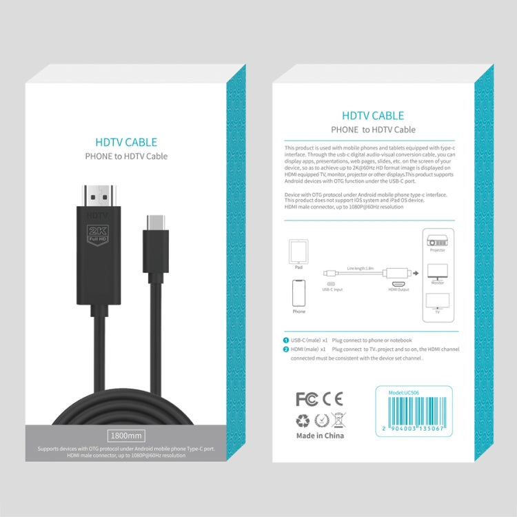UC506 Cáp USB-C / Type-C sang HDMI 2K 60Hz HDTV, UC506