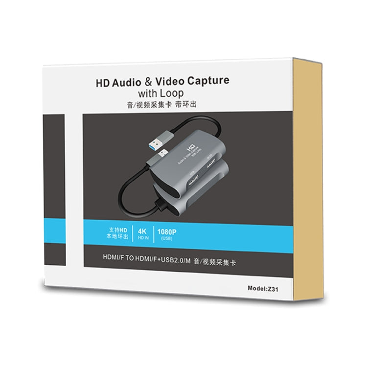 Hộp ghi hình video Z31 HDMI cái sang HDMI cái + Âm thanh + USB 2.0, Z31