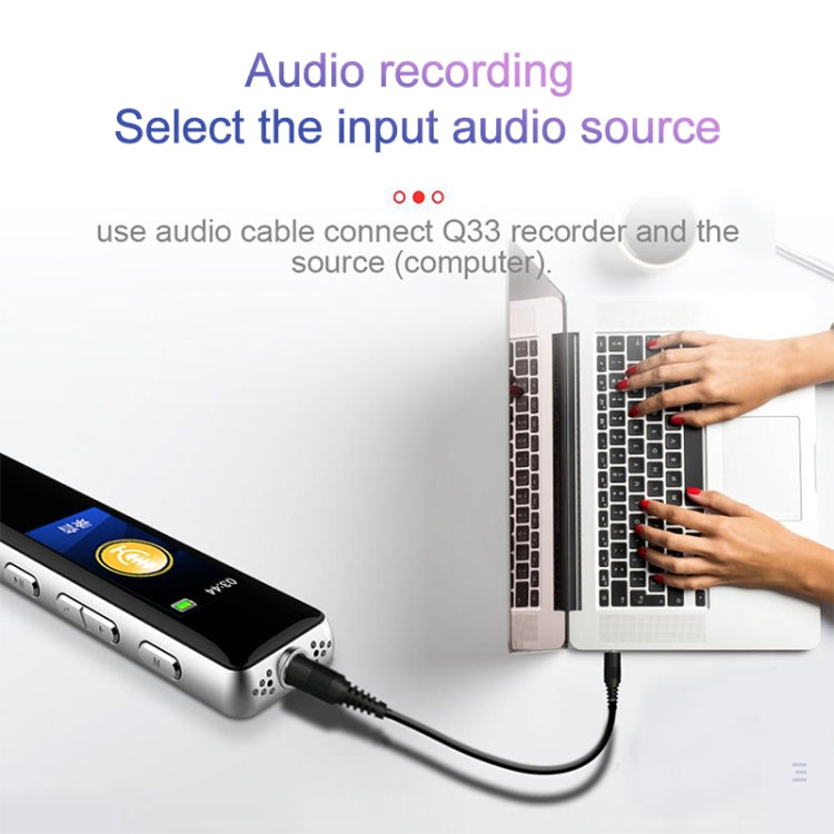 Bút ghi âm điều khiển giọng nói MP3 chơi ngoài Q33, giảm tiếng ồn độ nét cao, 8G, hỗ trợ bảo vệ mật khẩu & ghi âm một chạm, 8G