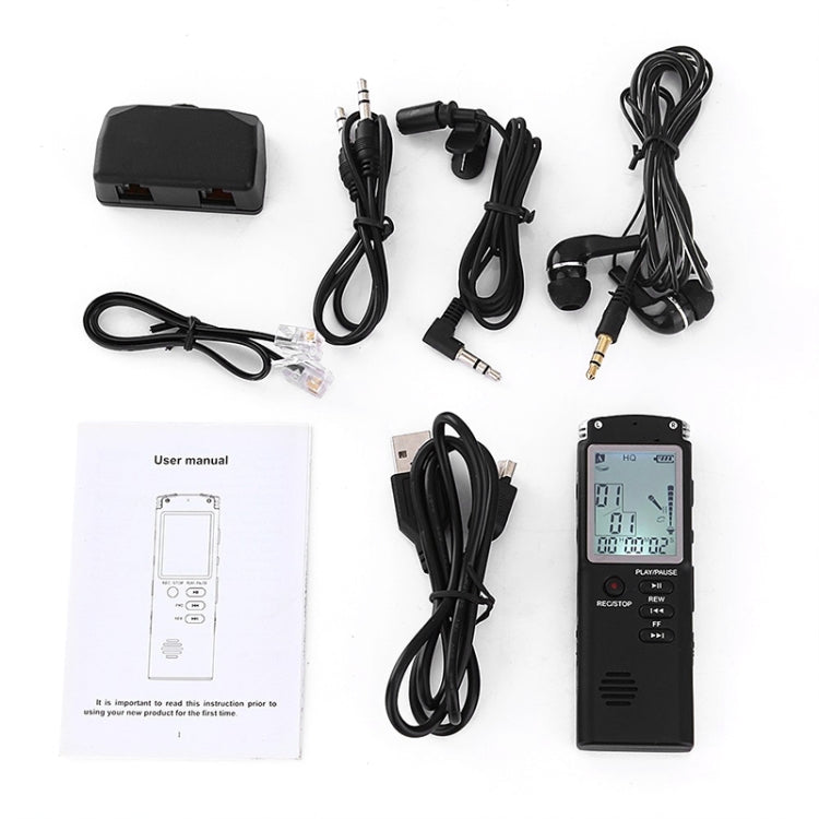 Máy ghi âm kỹ thuật số giảm tiếng ồn màn hình đơn sắc HD T60, 16G, hỗ trợ định dạng MP3 / WAV, 16G