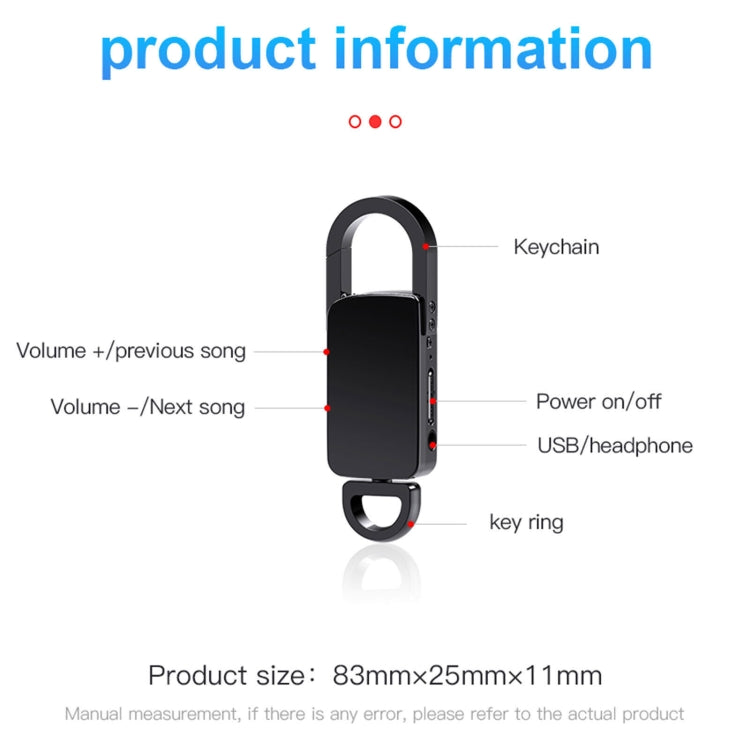 S20 Bút ghi âm di động giảm tiếng ồn HD móc khóa 16GB, 16GB