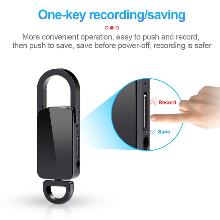 S20 Bút ghi âm di động giảm tiếng ồn HD móc khóa 16GB, 16GB