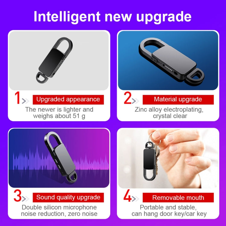 S20 Bút ghi âm di động giảm tiếng ồn HD móc khóa 64GB, 64GB