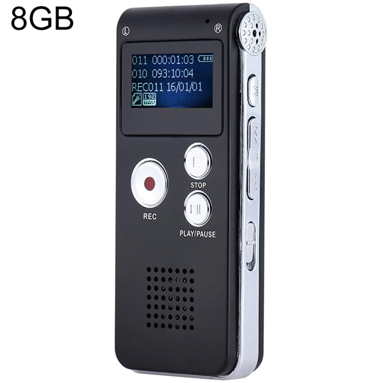 SK012 Bút ghi âm giọng nói HD giảm tiếng ồn thông minh 8GB, màu đen 8GB