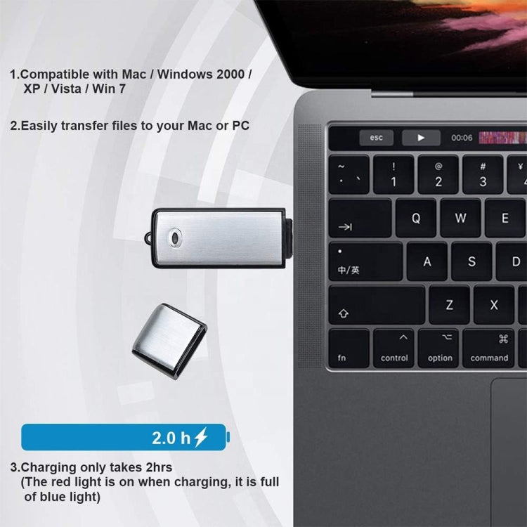 SK858 Máy ghi âm giọng nói họp USB U-Disk sạc lại di động 8GB, 8GB