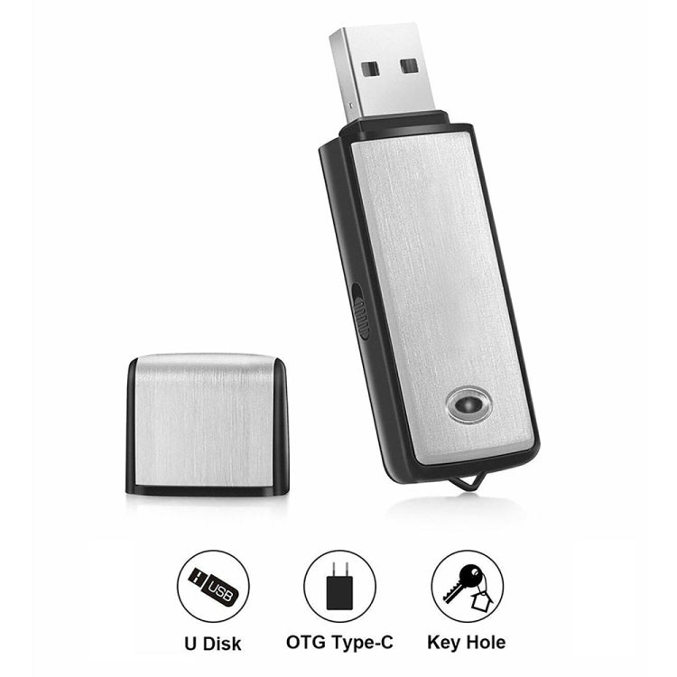 SK858 Máy ghi âm giọng nói họp USB U-Disk sạc lại di động 16GB, 16GB