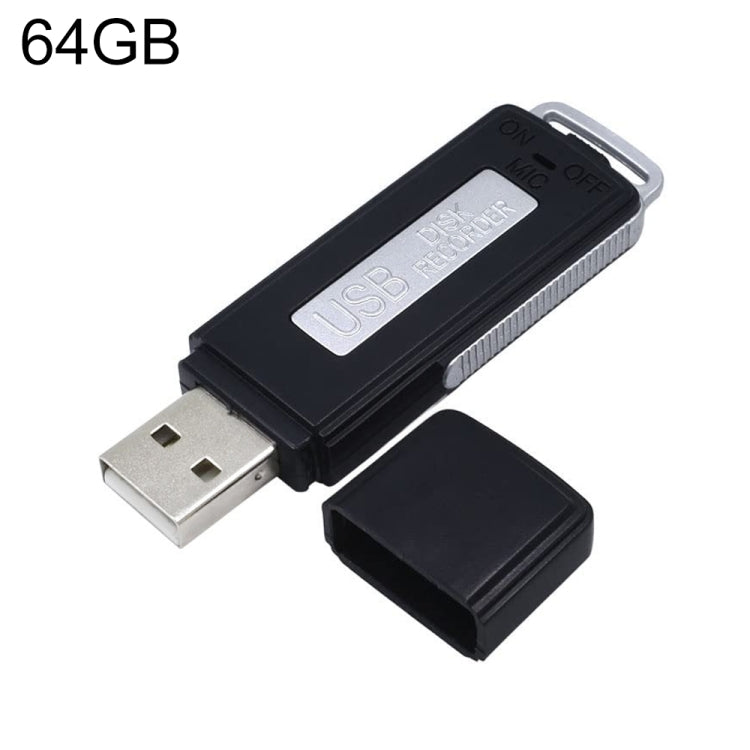 SK868 Máy ghi âm giọng nói USB U-Disk sạc lại di động 64GB, 64GB