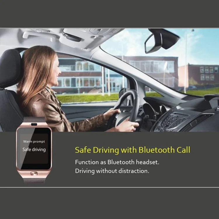 Đồng hồ điện thoại thông minh DZ09 màn hình 1.56 inch, Bluetooth 3.0, Hệ điều hành Android 4.1 trở lên, Hỗ trợ gọi Bluetooth & nhắc cuộc gọi & theo dõi giấc ngủ & đếm bước chân & nhắc ngồi lâu & lịch & tin nhắn & phát nhạc và video & chức năng chống mất
