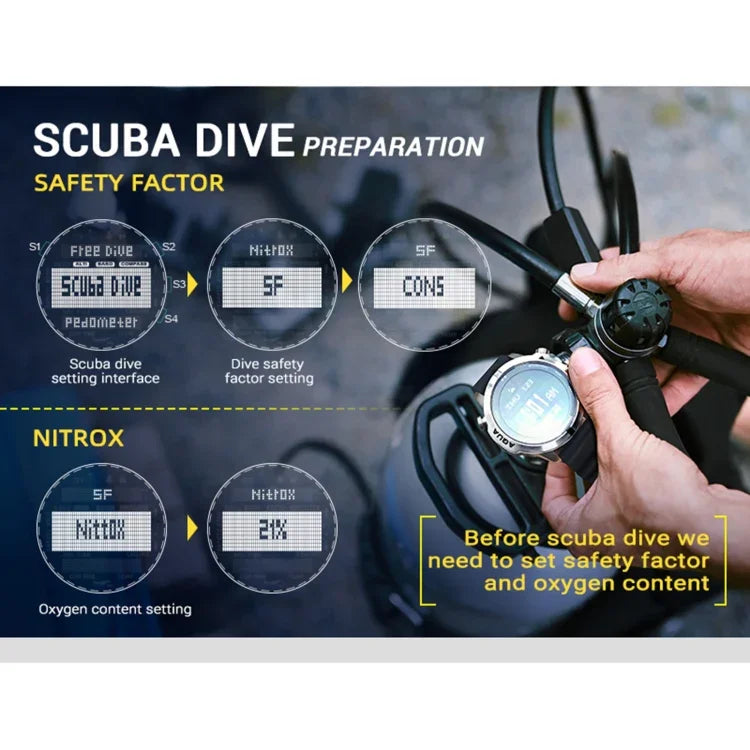Đồng hồ thông minh lặn chống nước 100m NORTH EDGE AQUA, hỗ trợ hiển thị phát quang & chế độ la bàn, AQUA
