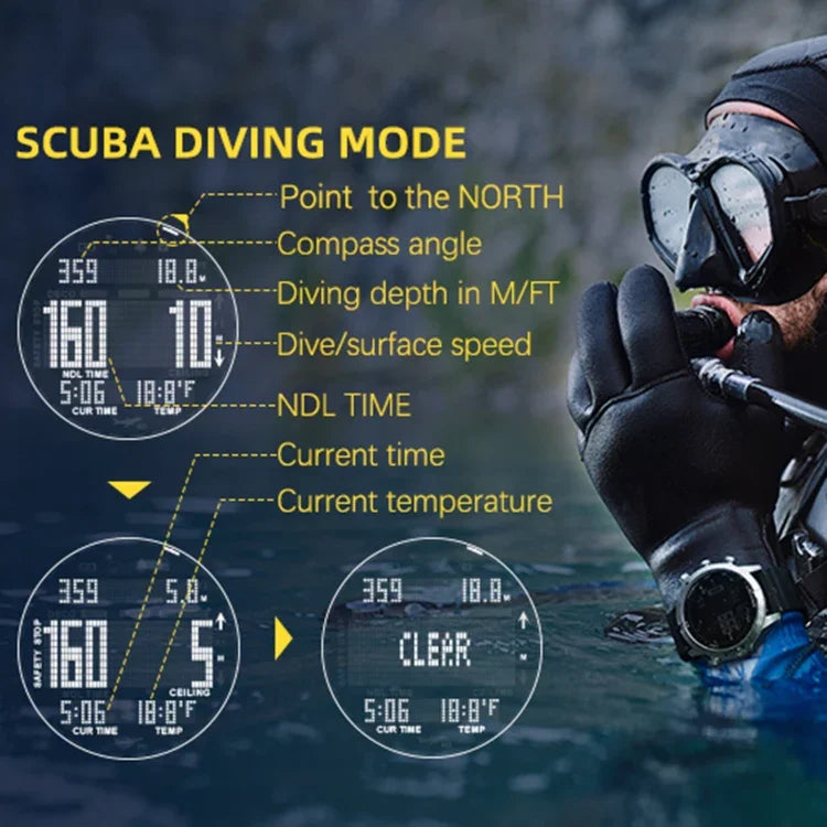 Đồng hồ thông minh lặn chống nước 100m NORTH EDGE AQUA, hỗ trợ hiển thị phát quang & chế độ la bàn, AQUA