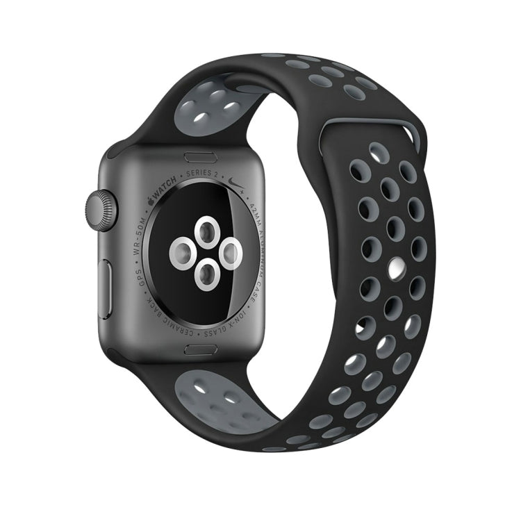 Dây đồng hồ thể thao silicon cổ điển thời trang cho Apple Watch Series 10 42mm / 9&8&7 41mm / SE 3&SE 2&6&SE&5&4 40mm / 3&2&1 38mm (Xám Trắng), WA1230A, WA1230B, WA1230BG, WA1230BH, WA1230BL, WA1230BM, WA1230BR, WA1230BY, WA1230C, WA1230D, WA1230DW