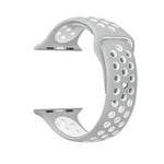 Dây đồng hồ thể thao silicon cổ điển thời trang cho Apple Watch Series 10 42mm / 9&8&7 41mm / SE 3&SE 2&6&SE&5&4 40mm / 3&2&1 38mm (Xám Trắng), WA1230A, WA1230B, WA1230BG, WA1230BH, WA1230BL, WA1230BM, WA1230BR, WA1230BY, WA1230C, WA1230D, WA1230DW