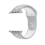 Dây đồng hồ thể thao silicon cổ điển thời trang cho Apple Watch Series 10 42mm / 9&8&7 41mm / SE 3&SE 2&6&SE&5&4 40mm / 3&2&1 38mm (Xám Trắng), WA1230A, WA1230B, WA1230BG, WA1230BH, WA1230BL, WA1230BM, WA1230BR, WA1230BY, WA1230C, WA1230D, WA1230DW