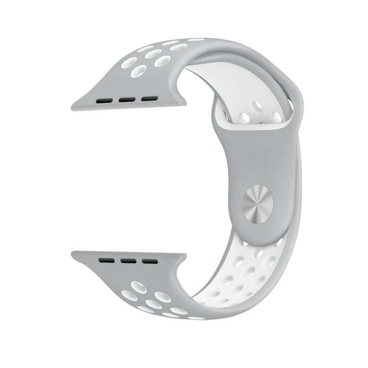 Dây đồng hồ thể thao silicon cổ điển thời trang cho Apple Watch Series 10 42mm / 9&8&7 41mm / SE 3&SE 2&6&SE&5&4 40mm / 3&2&1 38mm (Xám Trắng), WA1230A, WA1230B, WA1230BG, WA1230BH, WA1230BL, WA1230BM, WA1230BR, WA1230BY, WA1230C, WA1230D, WA1230DW