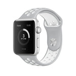 Dây đồng hồ thể thao silicon cổ điển thời trang cho Apple Watch Series 10 42mm / 9&8&7 41mm / SE 3&SE 2&6&SE&5&4 40mm / 3&2&1 38mm (Xám Trắng), WA1230A, WA1230B, WA1230BG, WA1230BH, WA1230BL, WA1230BM, WA1230BR, WA1230BY, WA1230C, WA1230D, WA1230DW