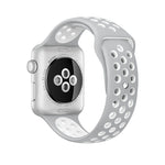 Dây đồng hồ thể thao silicon cổ điển thời trang cho Apple Watch Series 10 42mm / 9&8&7 41mm / SE 3&SE 2&6&SE&5&4 40mm / 3&2&1 38mm (Xám Trắng), WA1230A, WA1230B, WA1230BG, WA1230BH, WA1230BL, WA1230BM, WA1230BR, WA1230BY, WA1230C, WA1230D, WA1230DW
