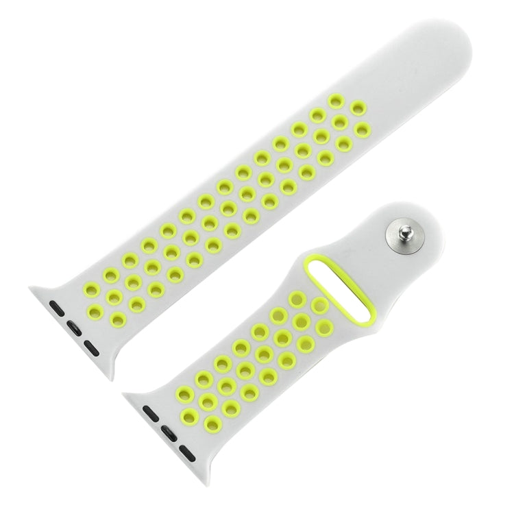 Dây đồng hồ thể thao silicon cổ điển thời trang cho Apple Watch Series 10 42mm / 9&8&7 41mm / SE 3&SE 2&6&SE&5&4 40mm / 3&2&1 38mm (Xám Trắng), WA1230A, WA1230B, WA1230BG, WA1230BH, WA1230BL, WA1230BM, WA1230BR, WA1230BY, WA1230C, WA1230D, WA1230DW