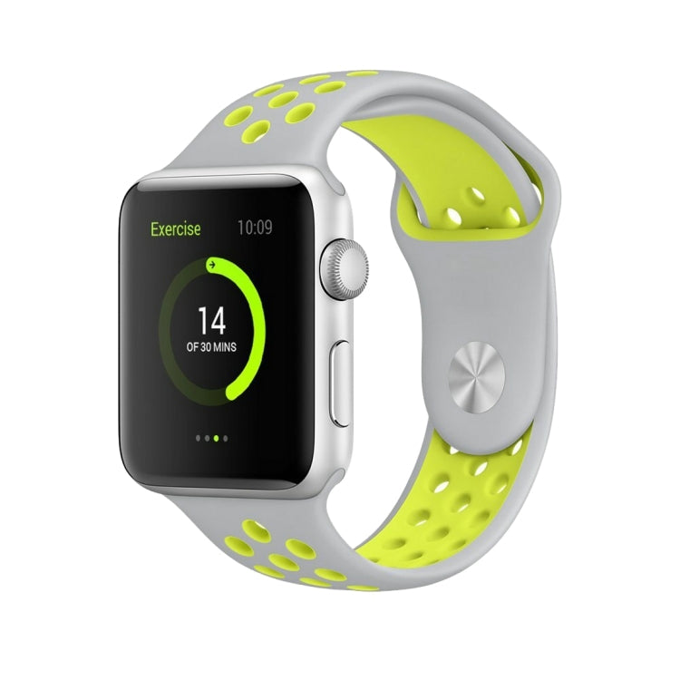 Dây đồng hồ thể thao silicon cổ điển thời trang cho Apple Watch Series 10 42mm / 9&8&7 41mm / SE 3&SE 2&6&SE&5&4 40mm / 3&2&1 38mm (Xám Trắng), WA1230A, WA1230B, WA1230BG, WA1230BH, WA1230BL, WA1230BM, WA1230BR, WA1230BY, WA1230C, WA1230D, WA1230DW