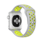 Dây đồng hồ thể thao silicon cổ điển thời trang cho Apple Watch Series 10 42mm / 9&8&7 41mm / SE 3&SE 2&6&SE&5&4 40mm / 3&2&1 38mm (Xám Trắng), WA1230A, WA1230B, WA1230BG, WA1230BH, WA1230BL, WA1230BM, WA1230BR, WA1230BY, WA1230C, WA1230D, WA1230DW
