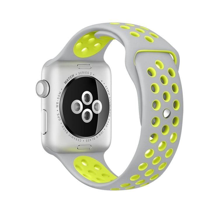 Dây đồng hồ thể thao silicon cổ điển thời trang cho Apple Watch Series 10 42mm / 9&8&7 41mm / SE 3&SE 2&6&SE&5&4 40mm / 3&2&1 38mm (Xám Trắng), WA1230A, WA1230B, WA1230BG, WA1230BH, WA1230BL, WA1230BM, WA1230BR, WA1230BY, WA1230C, WA1230D, WA1230DW