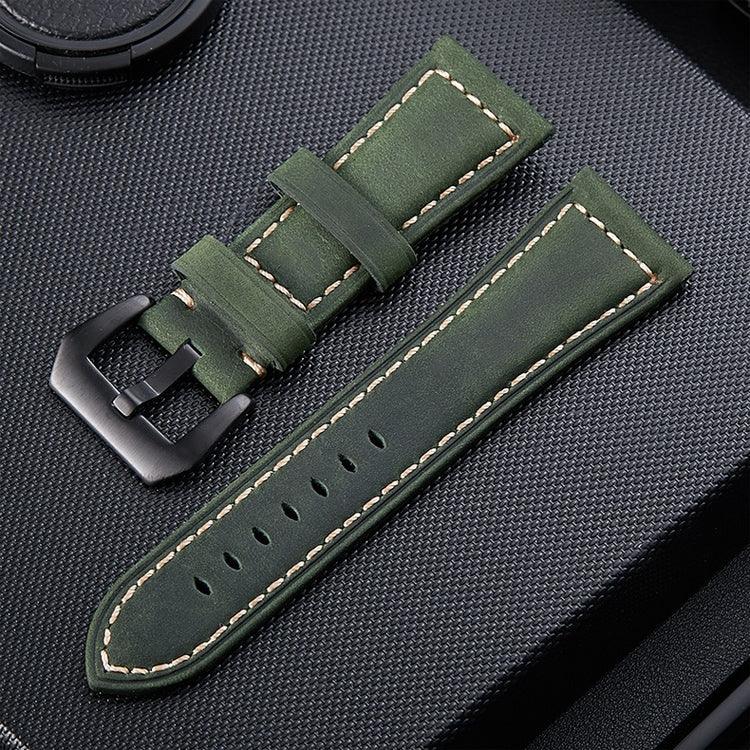 Dây đeo đồng hồ da khóa đen mờ Crazy Horse Layer, Kích thước: 26mm