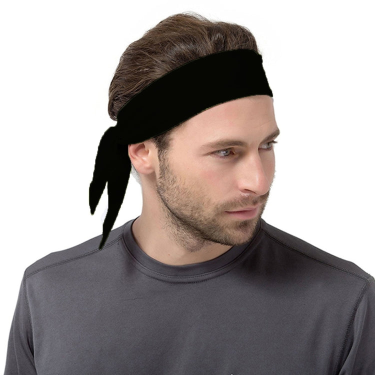 Băng đô thể thao yoga tập thể dục co giãn thấm mồ hôi unisex, Kích thước: 1.2*0.06m, Băng đô thấm mồ hôi (Đen)