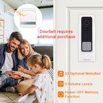 B10 Chuông cửa 52 giai điệu 110dB, Bộ thu tiêu thụ điện năng thấp, Dụng cụ cửa nhà, Phích cắm EU, AC 90-260V, B10 Trắng phích EU